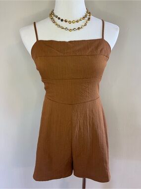 Spaghetti Strap Burnt Orange Romper
